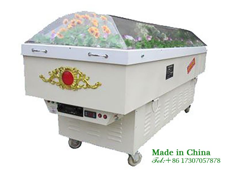 Crematorium crystal coffin