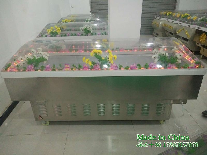 Refrigerated coffins in crematoriums