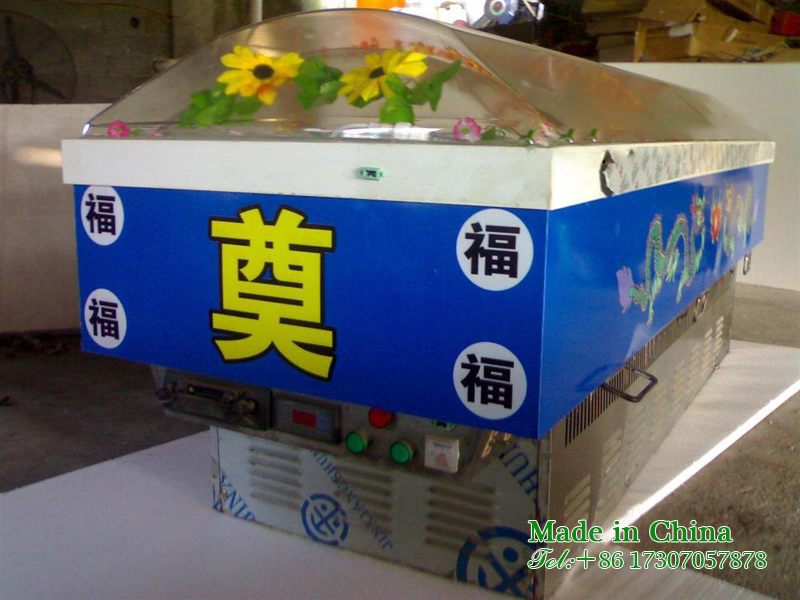 Crematorium body ice coffin