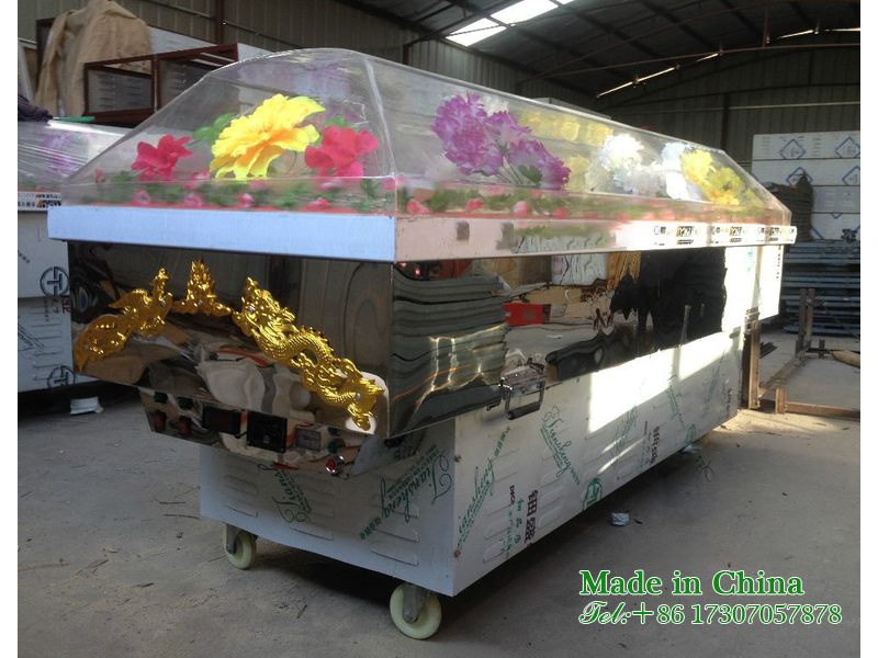 Funeral parlor body ice coffin