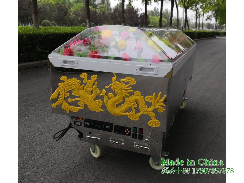 The funeral home bid farewell to the coffin