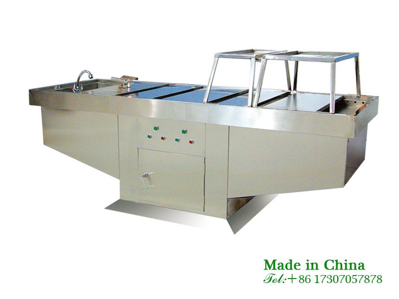 Stainless steel forensic anatomy table