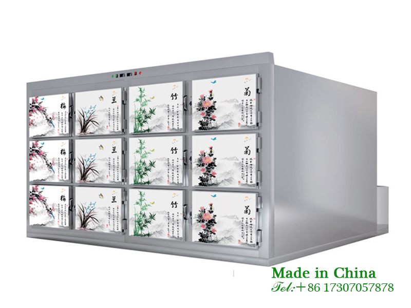 Corpse storage and freezing cabinet